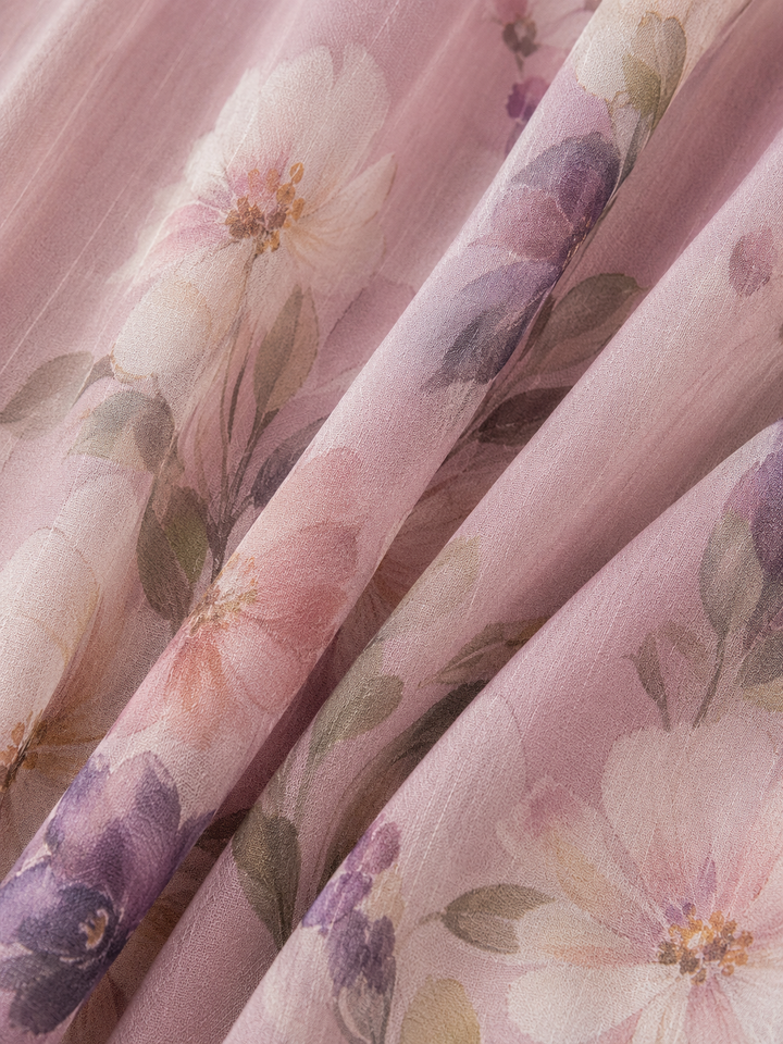 Women's Floral Chiffon Maxi Dress