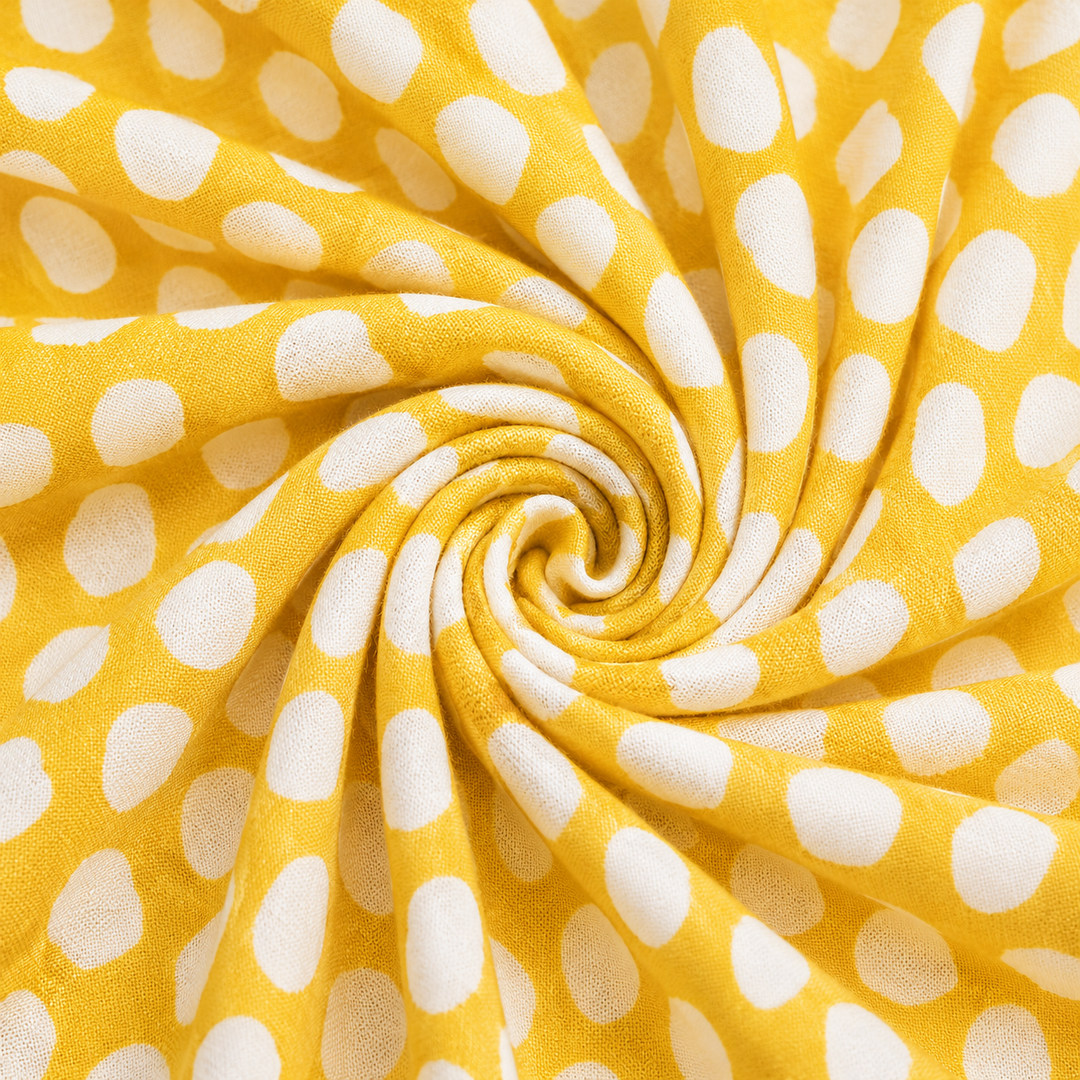 Women's Polka Dot Short Sleeve A-Line Midi Dress