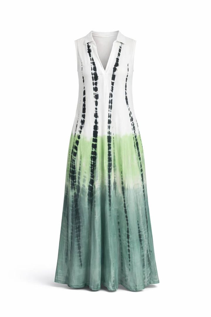 Sleeveless Maxi Dress – Abstract Relaxed Fit Dress with Pockets