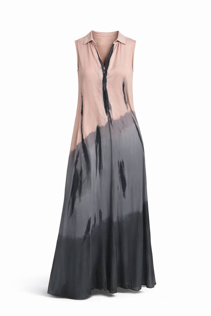 Sleeveless Maxi Dress – Abstract Relaxed Fit Dress with Pockets