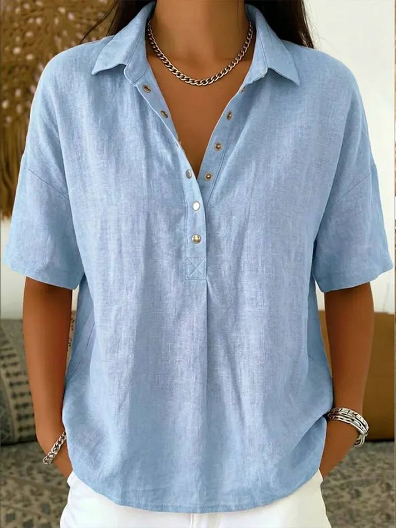 Women's Relaxed Fit Short Sleeve Blouse