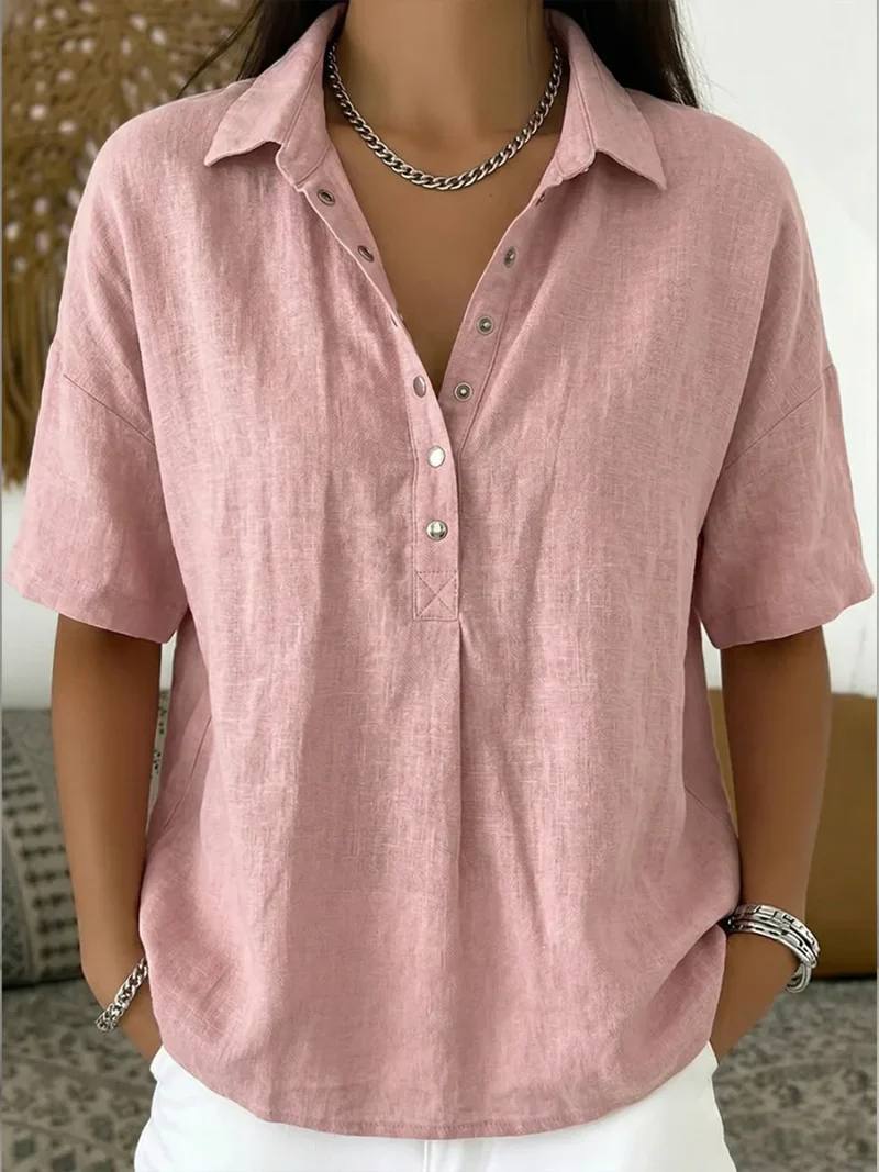 Women's Relaxed Fit Short Sleeve Blouse