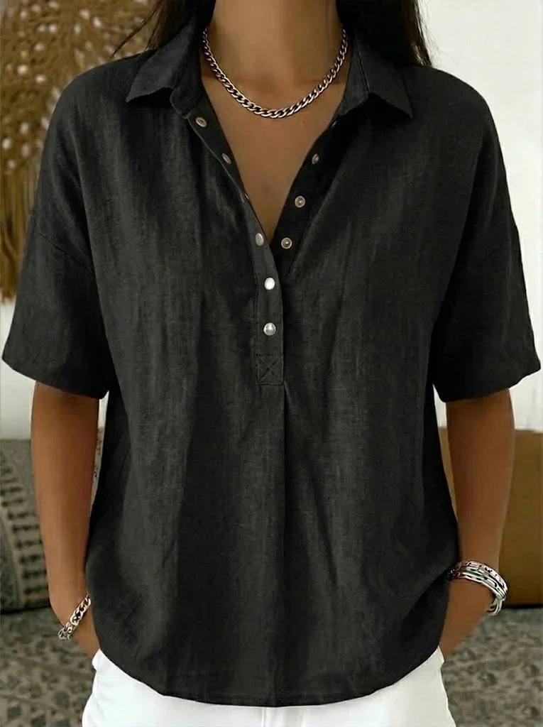 Women's Relaxed Fit Short Sleeve Blouse
