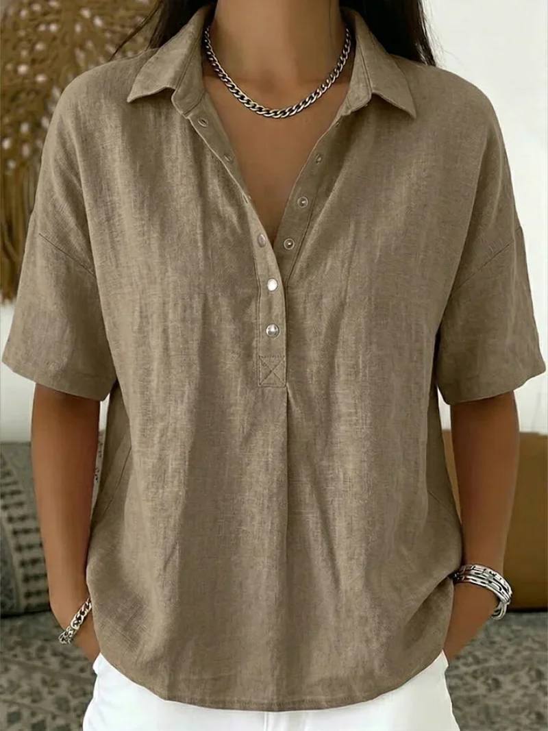 Women's Relaxed Fit Short Sleeve Blouse