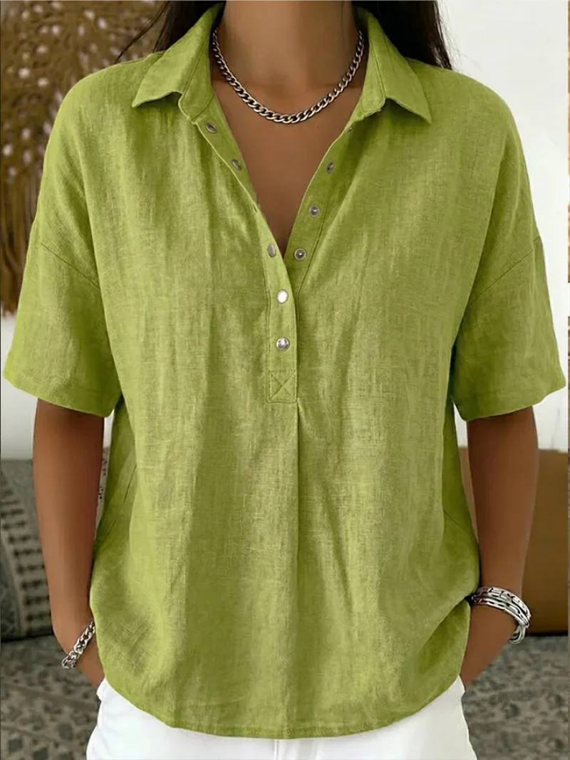Women's Relaxed Fit Short Sleeve Blouse