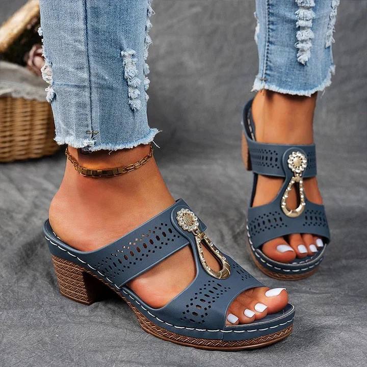 Women's Open-Toe Block Heel Sandals
