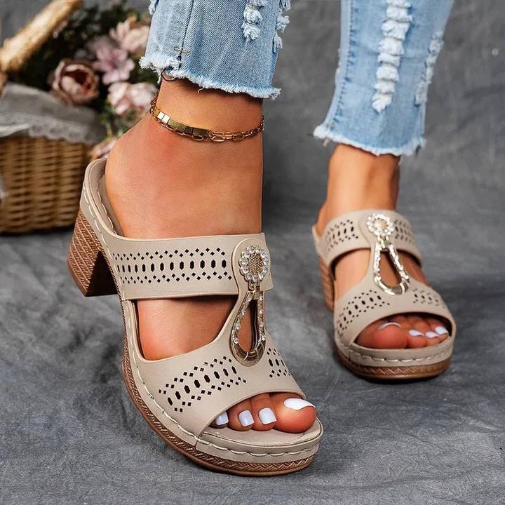 Women's Open-Toe Block Heel Sandals