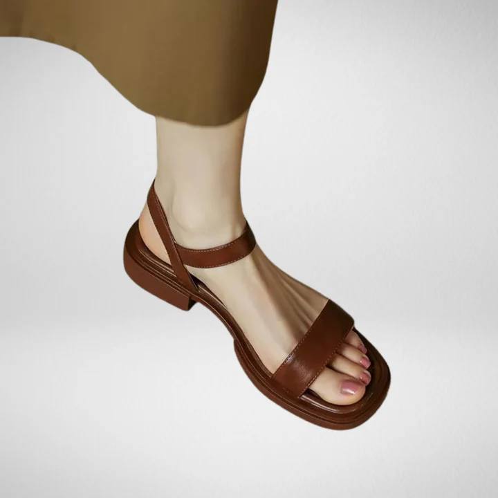 Women's Leather Ankle Strap Comfort Sandals