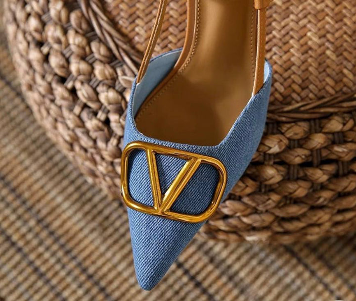 Women's Pointed Toe Slingback Heels
