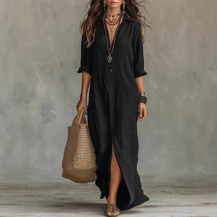Women's Long Sleeve Maxi Shirt Dress