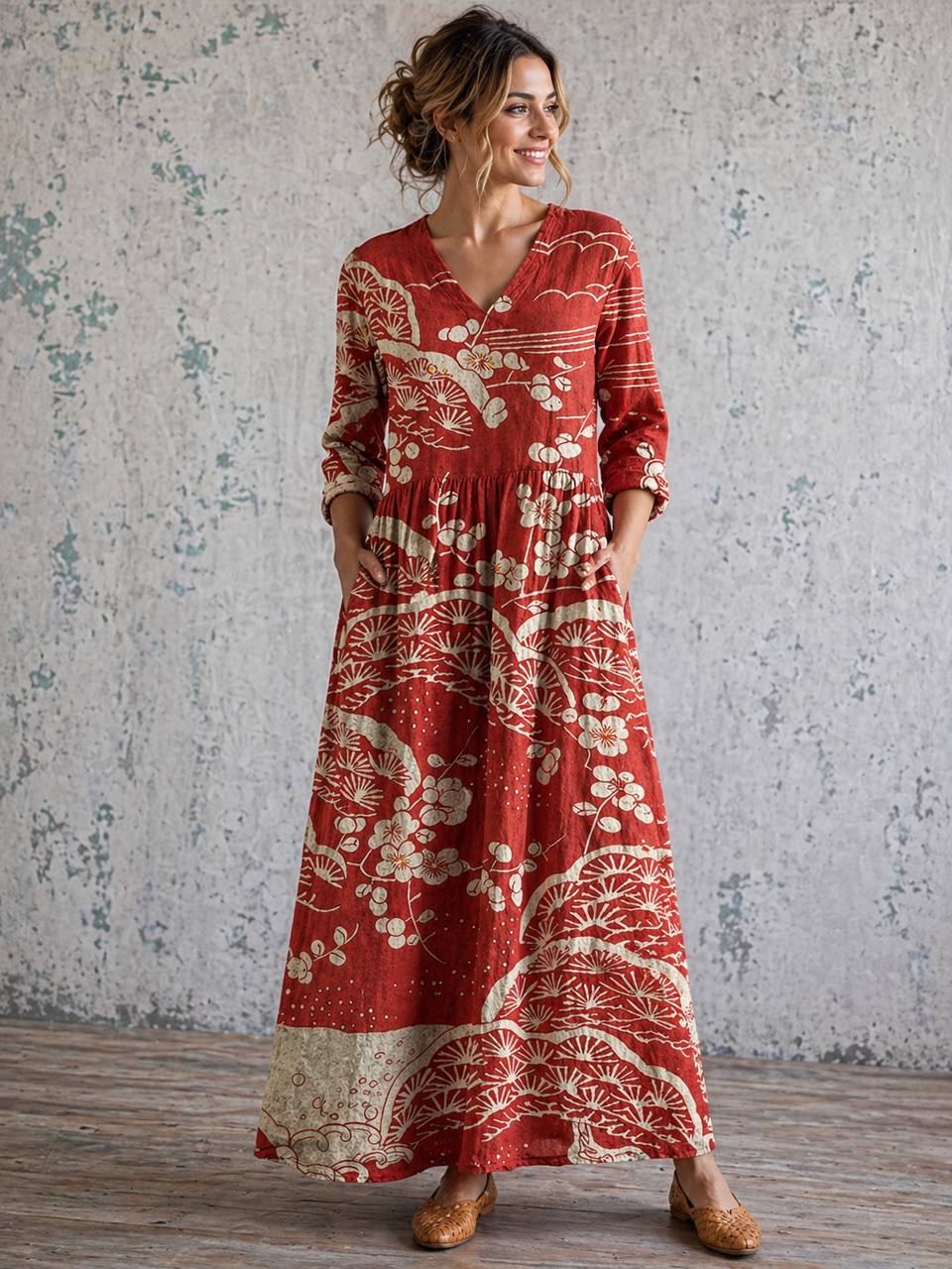 Women's Floral Pocket Maxi Dress