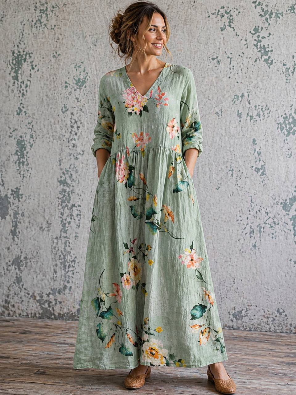 Women's Long Sleeve Bohemian Dress