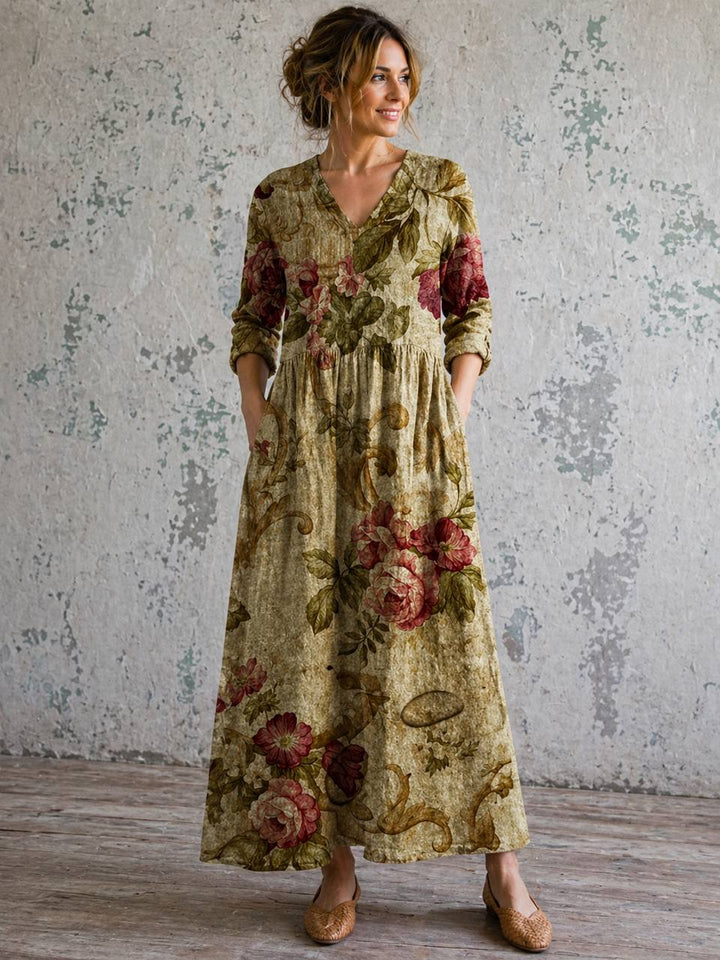 Women's Modest Floral Maxi Dress