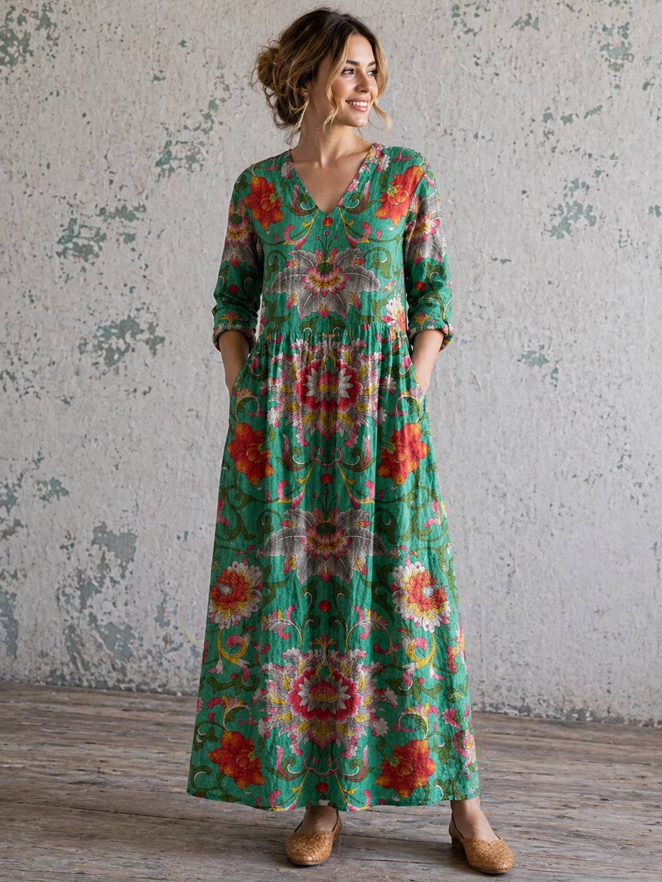 Women's Printed Bohemian Maxi Dress