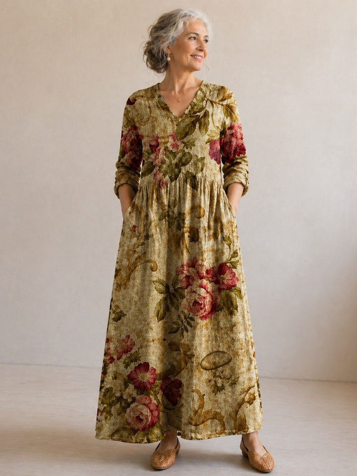 Women's Modest Floral Maxi Dress