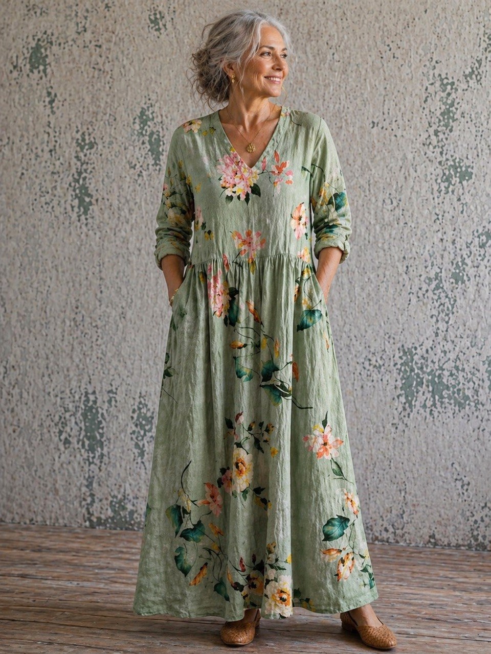 Women's Long Sleeve Bohemian Dress