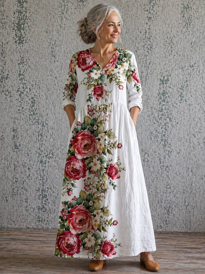 Women's Cottagecore Floral Maxi Dress