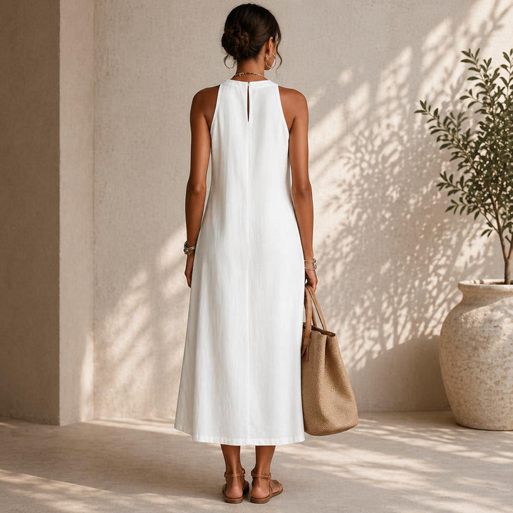 Women's Sleeveless Halter Midi Dress