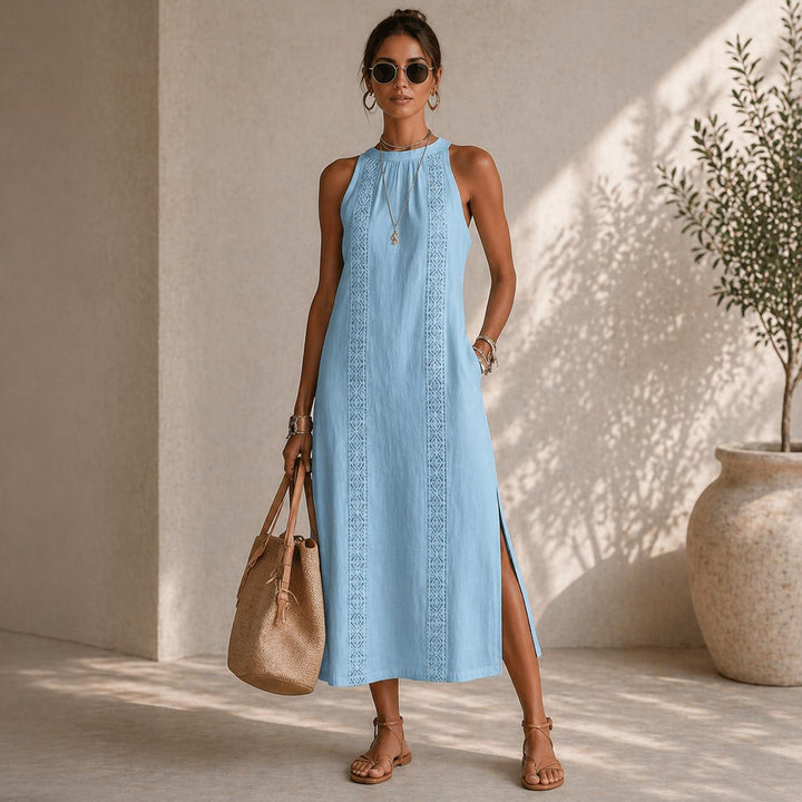 Women's Sleeveless Halter Midi Dress