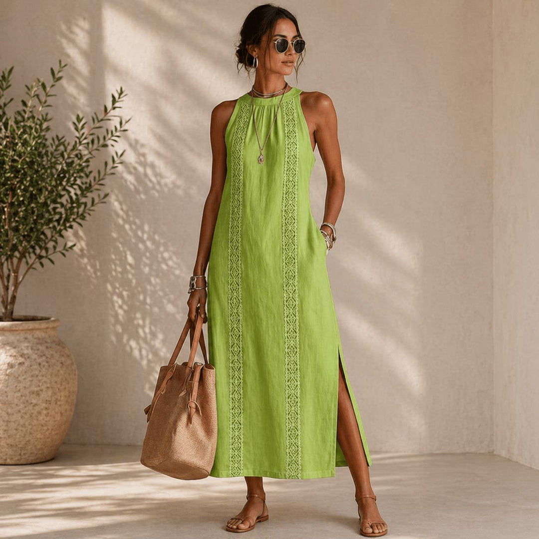 Women's Sleeveless Halter Midi Dress