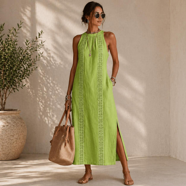 Women's Sleeveless Halter Midi Dress