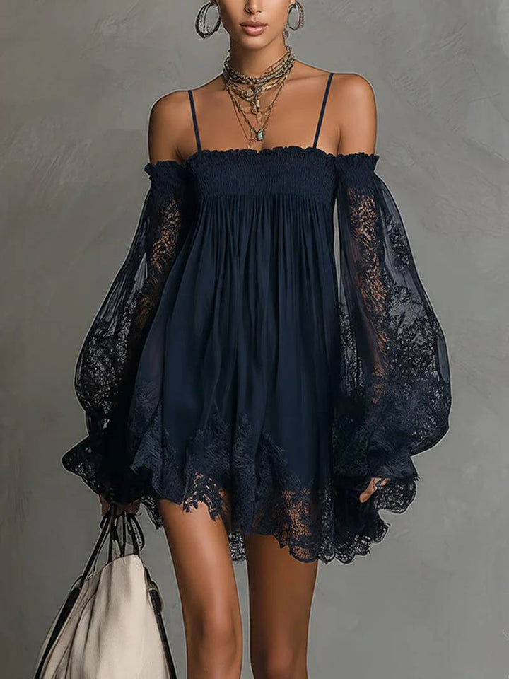 Women's Off-Shoulder Lace Mini Dress