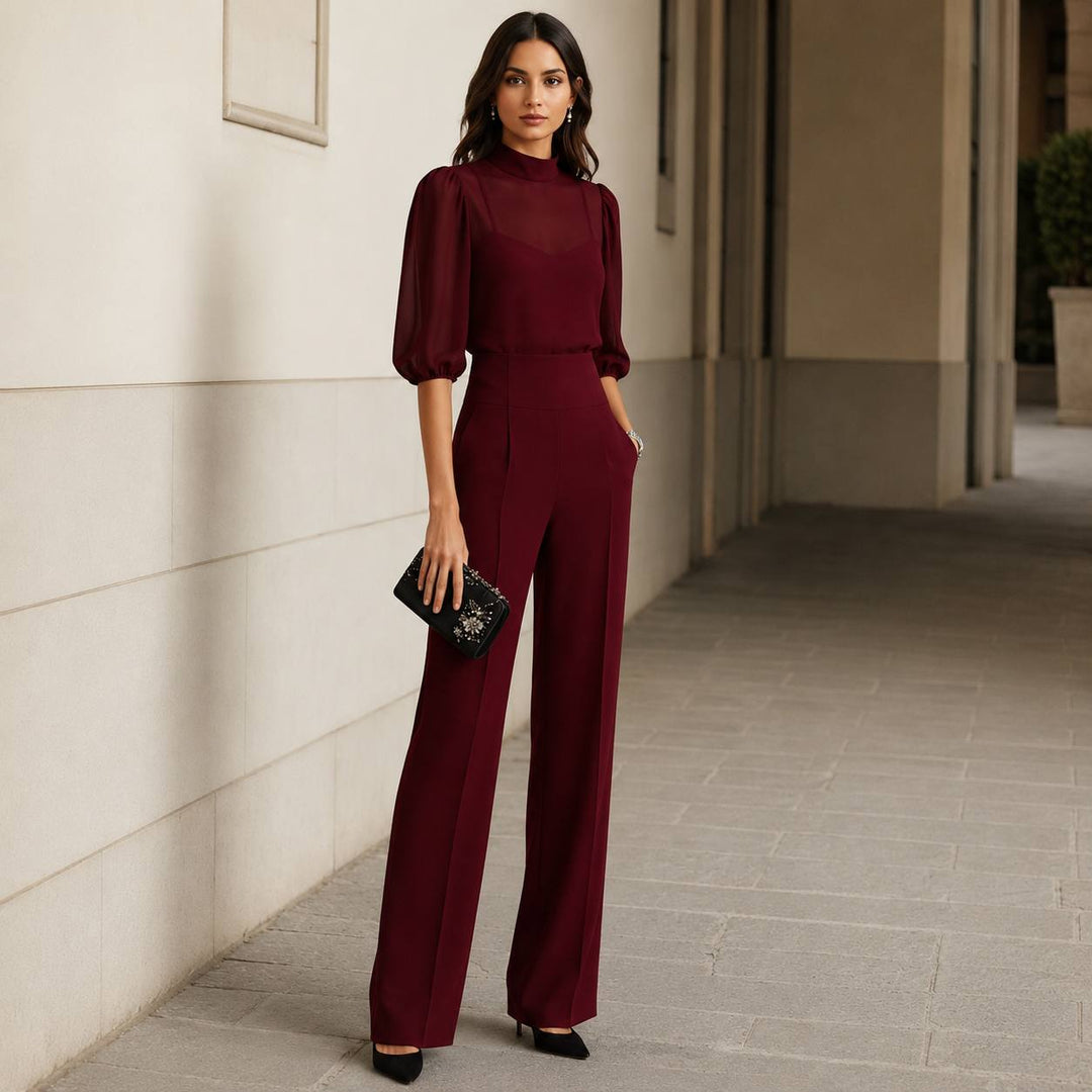 Women's Chiffon Three Piece Wide Leg Set