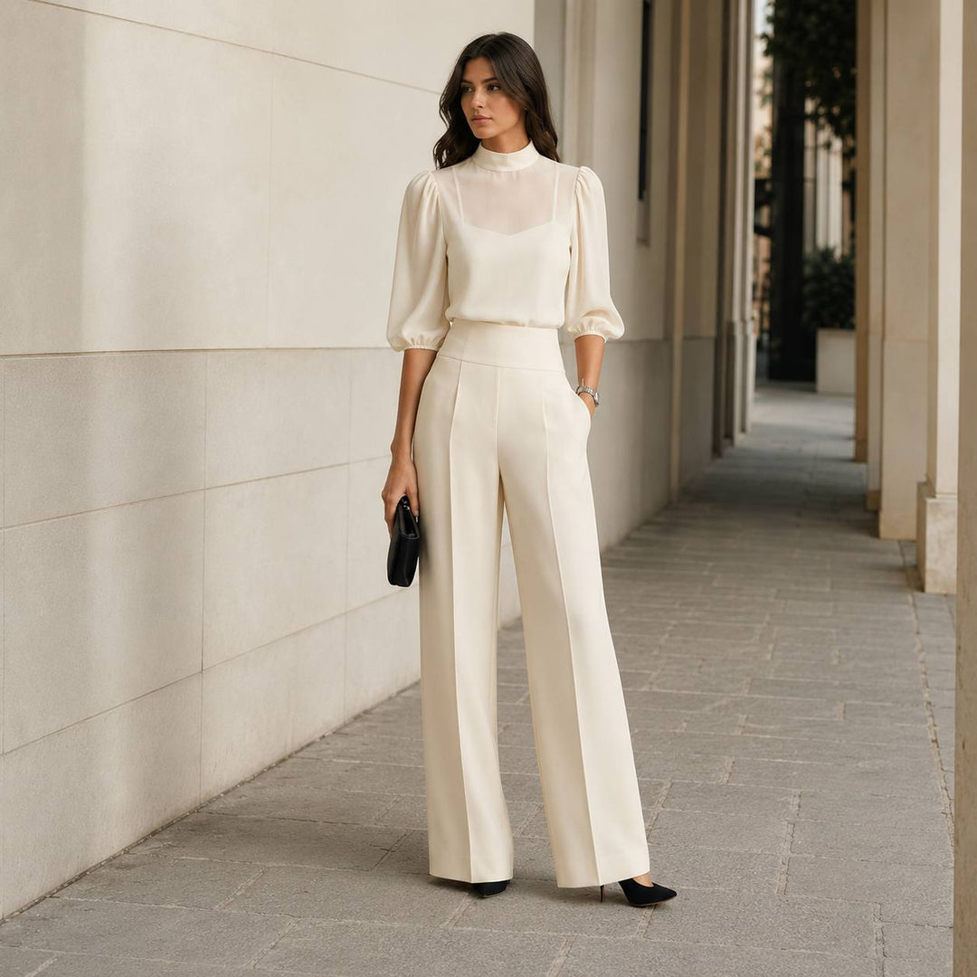 Women's Chiffon Three Piece Wide Leg Set