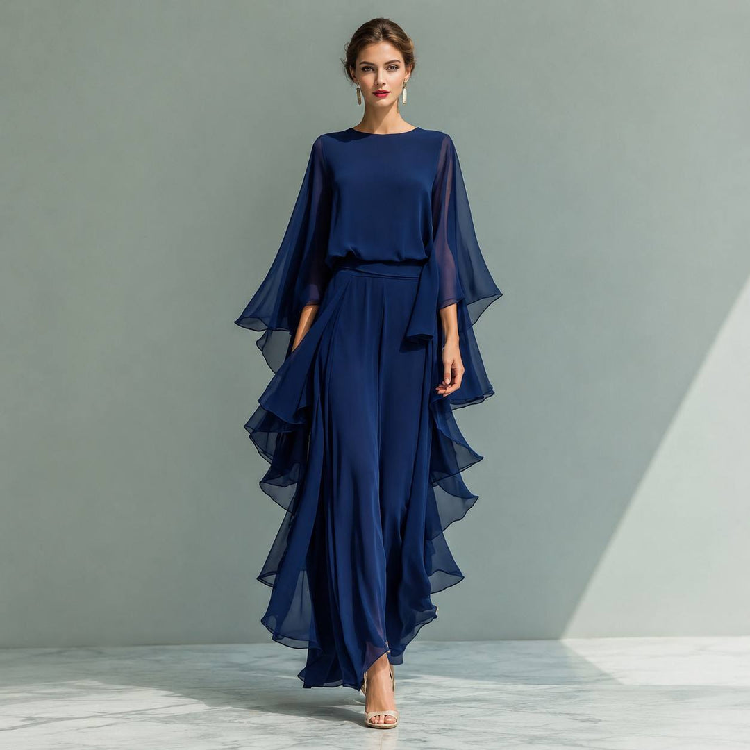 Women's Chiffon Layered Two Piece Set
