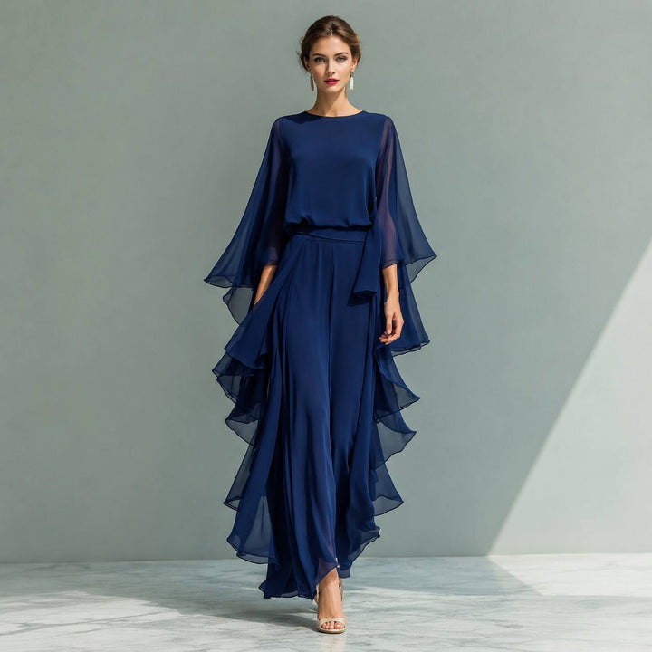 Women's Chiffon Layered Two Piece Set