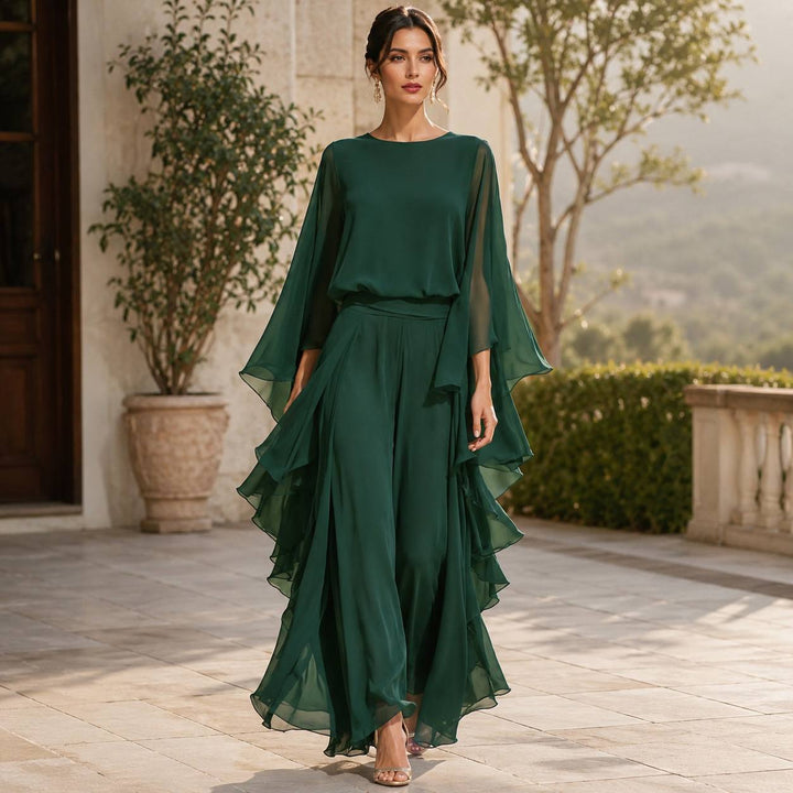 Women's Chiffon Layered Two Piece Set