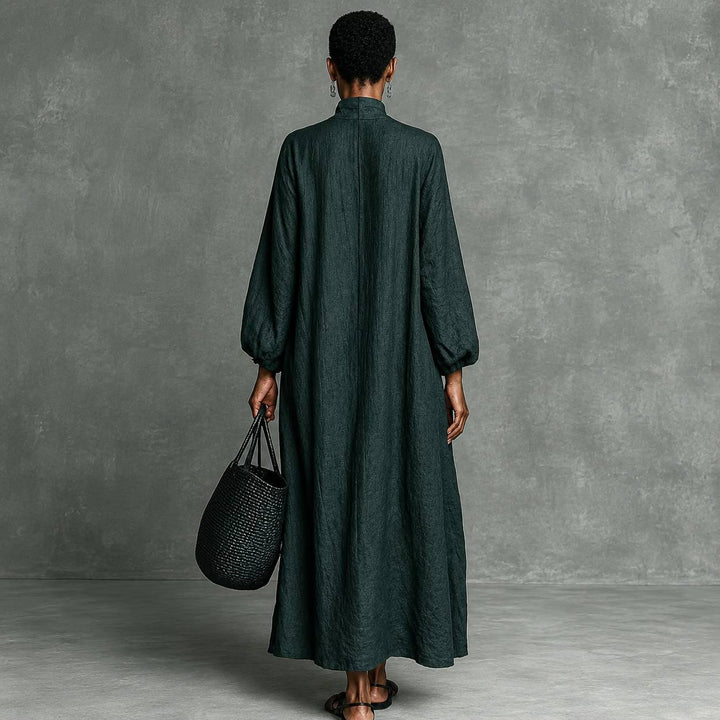 Women's Embroidered High Neck Maxi Kaftan Dress