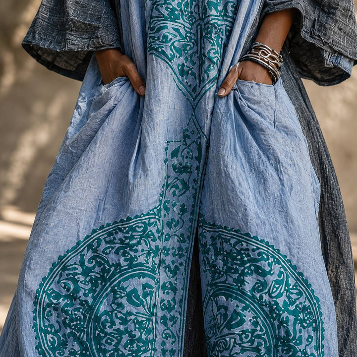Women's Printed Kaftan Maxi Jumpsuit