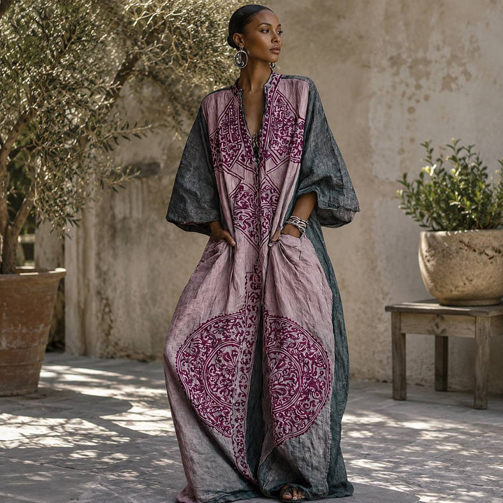 Women's Printed Kaftan Maxi Jumpsuit