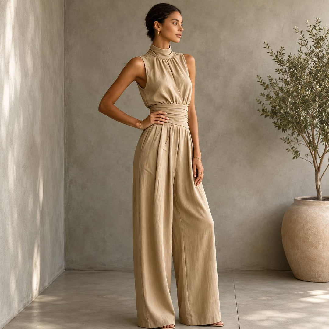 Women's High Neck Wide Leg Jumpsuit