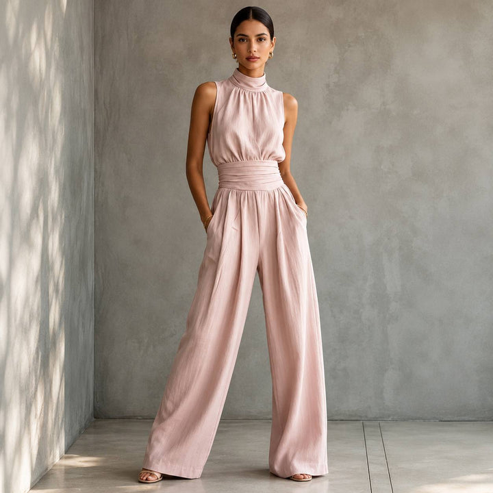 Women's High Neck Wide Leg Jumpsuit
