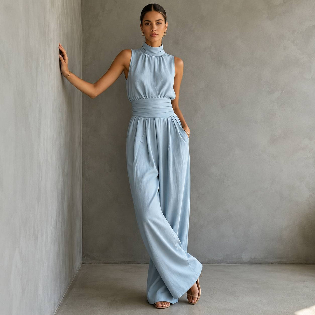 Women's High Neck Wide Leg Jumpsuit