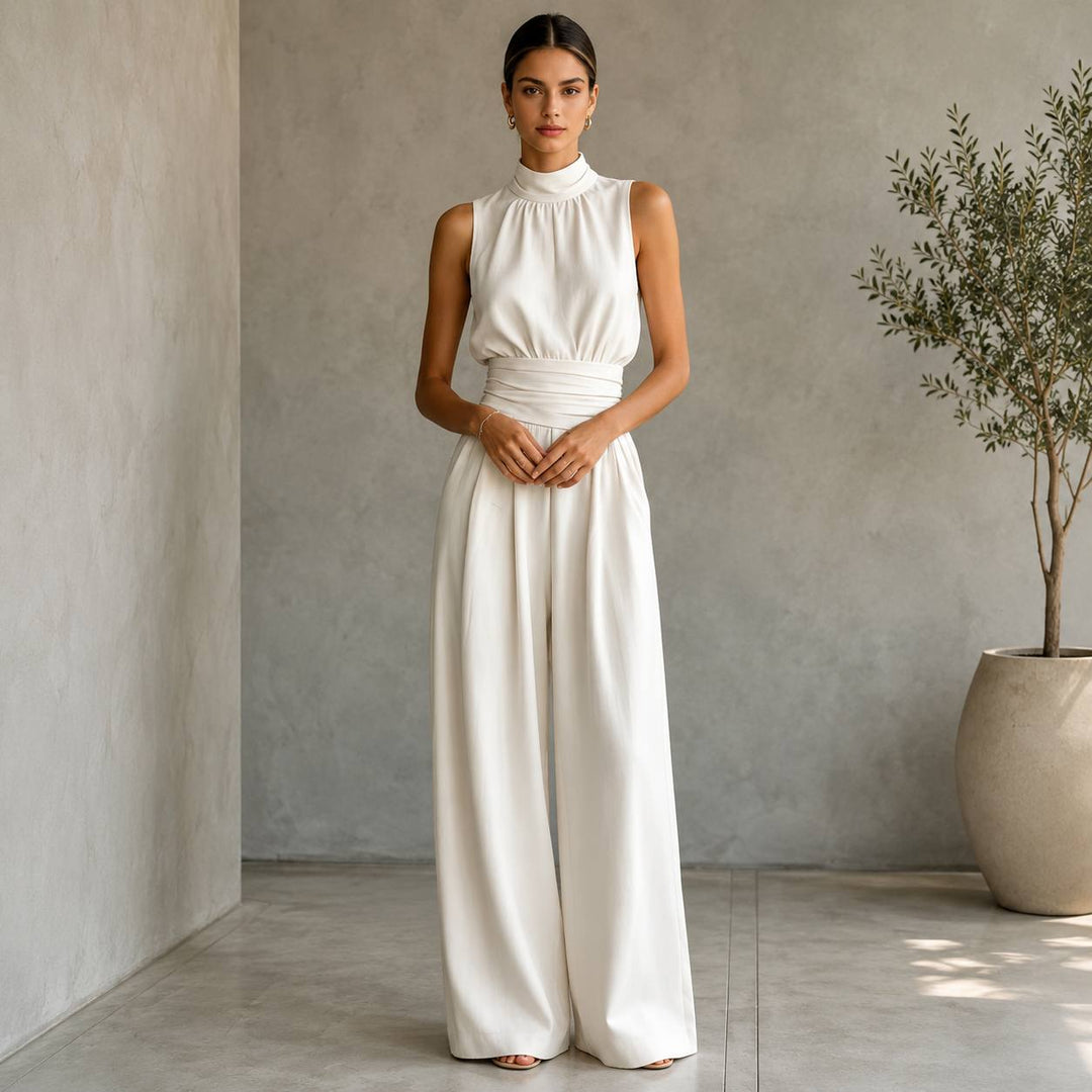Women's High Neck Wide Leg Jumpsuit