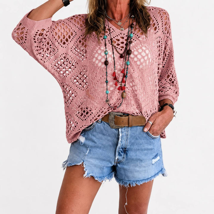 Women's Oversized Crochet Knit Sweater