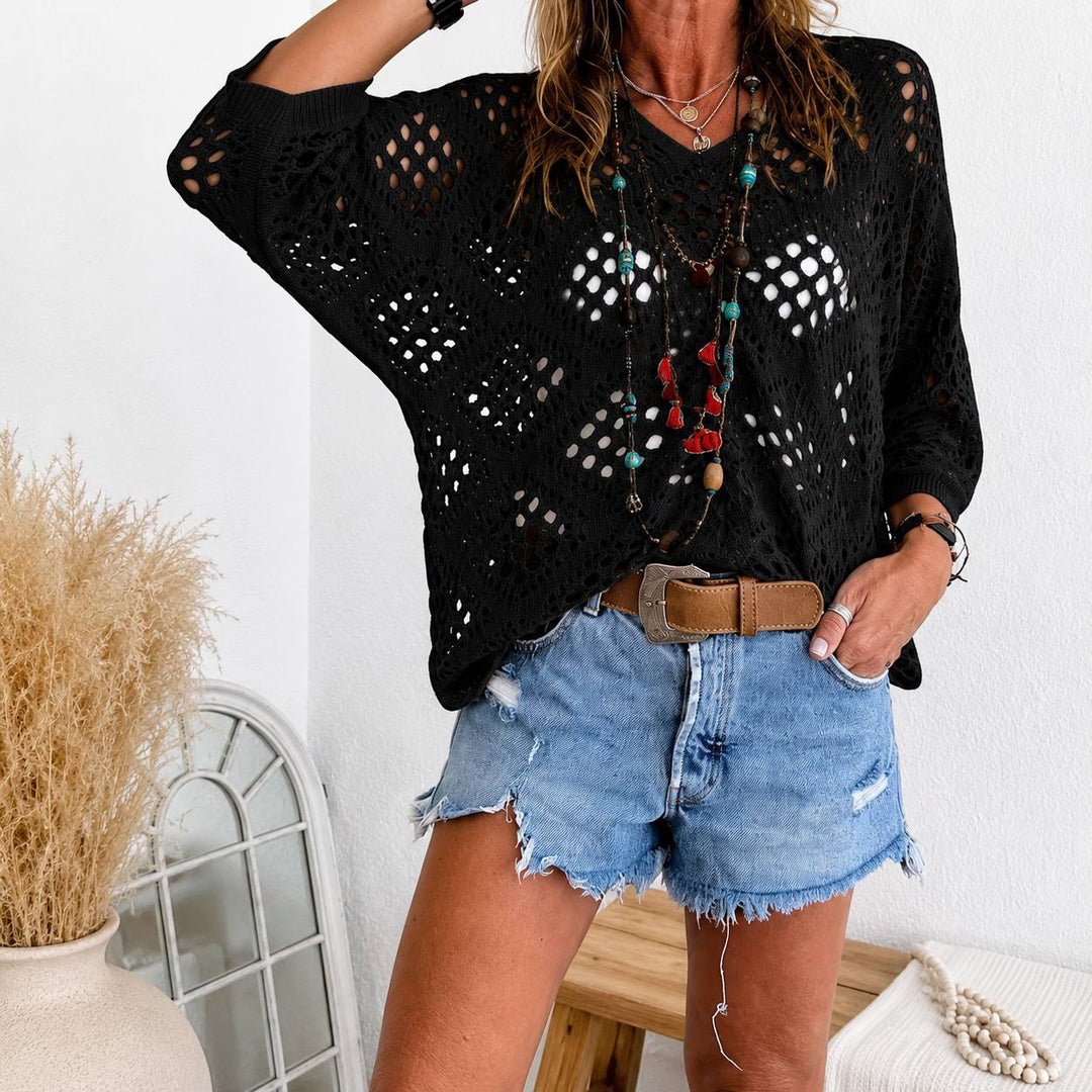 Women's Oversized Crochet Knit Sweater
