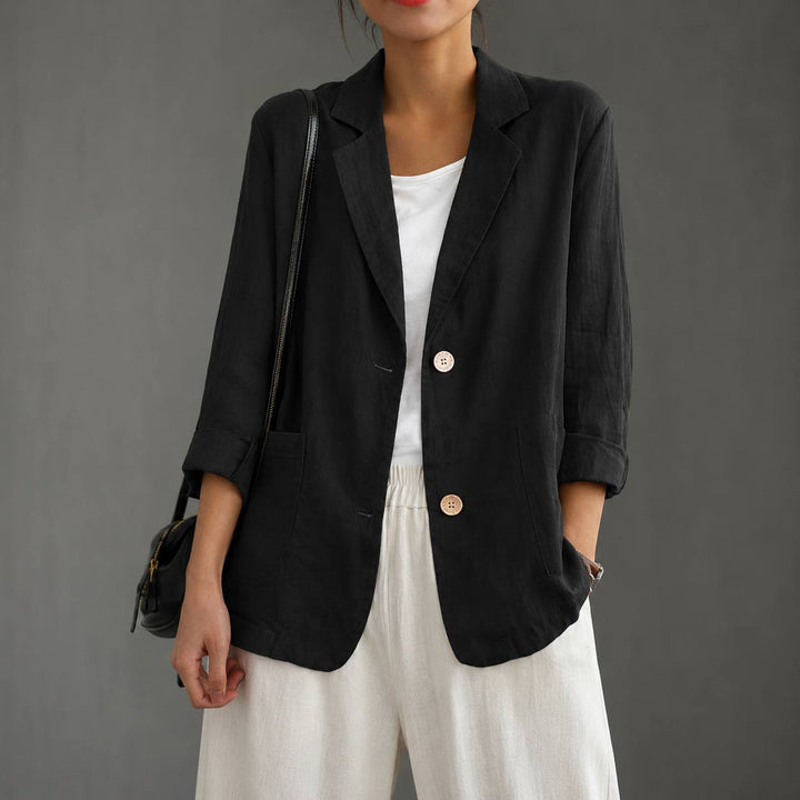 Women's Cotton Relaxed Single Button Blazer