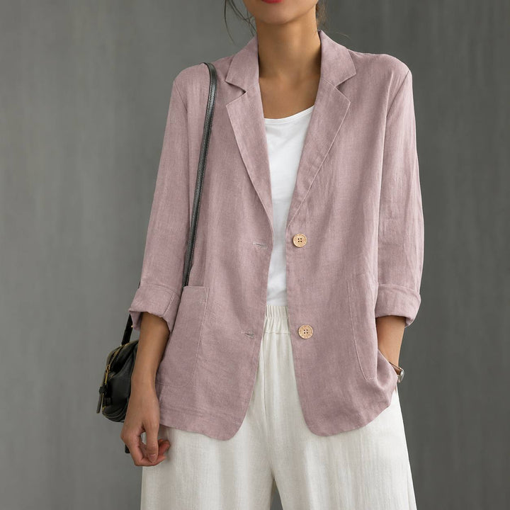 Women's Cotton Relaxed Single Button Blazer