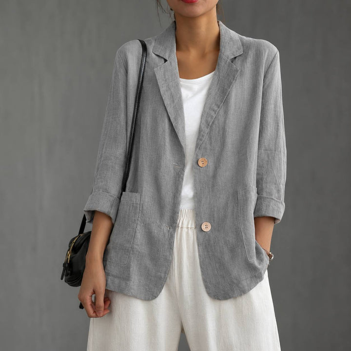 Women's Cotton Relaxed Single Button Blazer