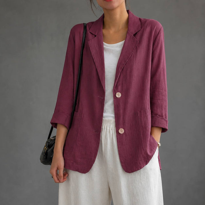 Women's Cotton Relaxed Single Button Blazer