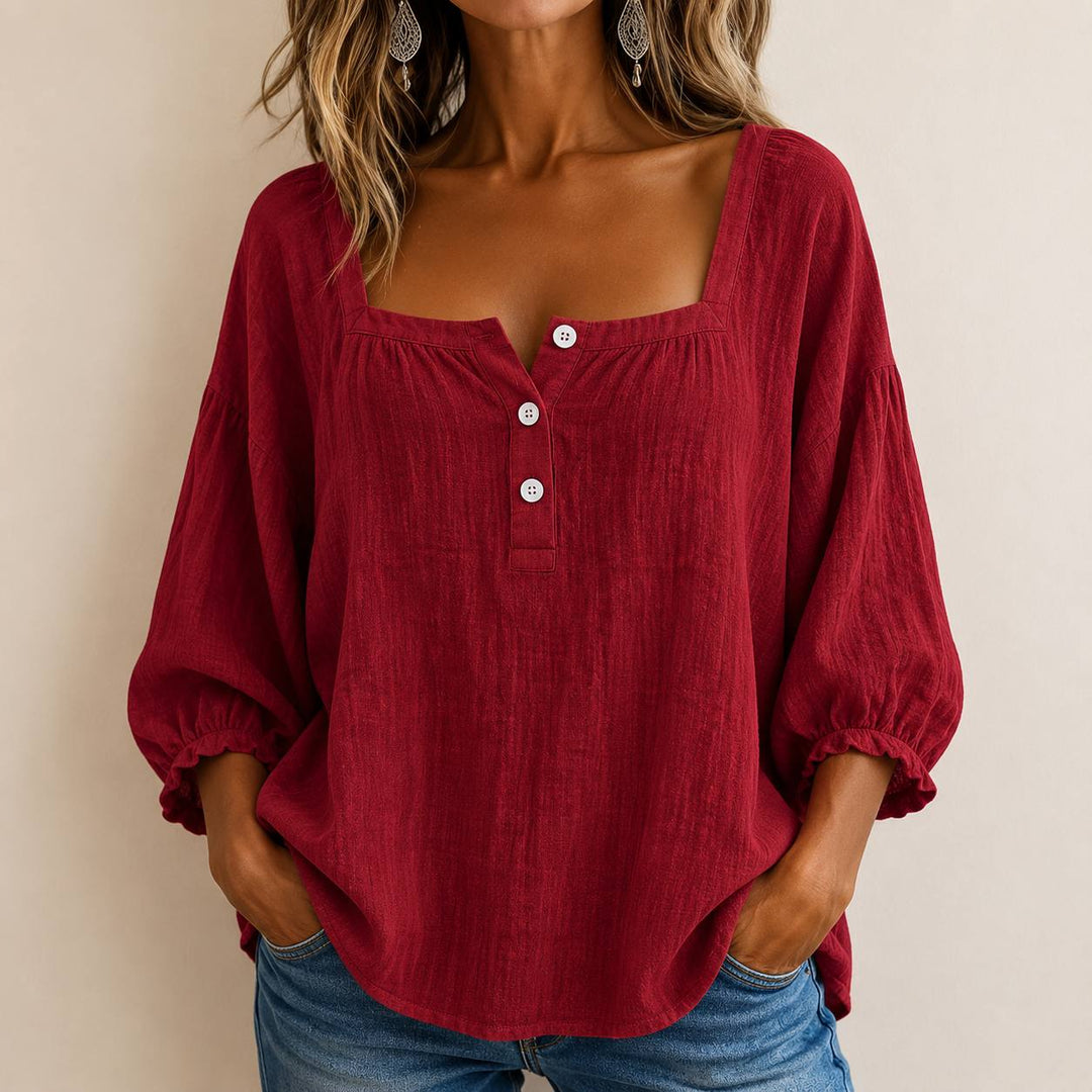 Women's Oversized Button Detail Blouse