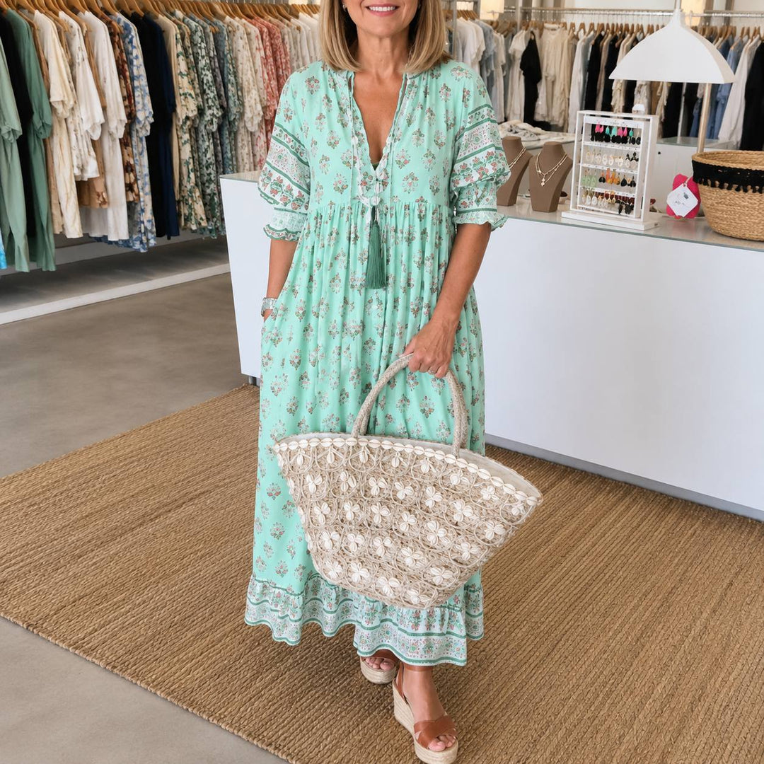 Women's Bohemian Floral Maxi Dress