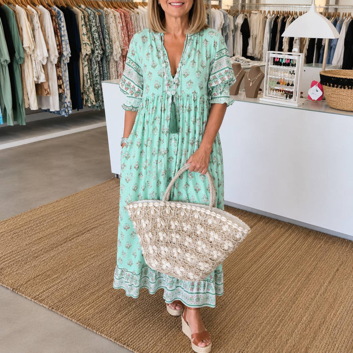 Women's Bohemian Floral Maxi Dress