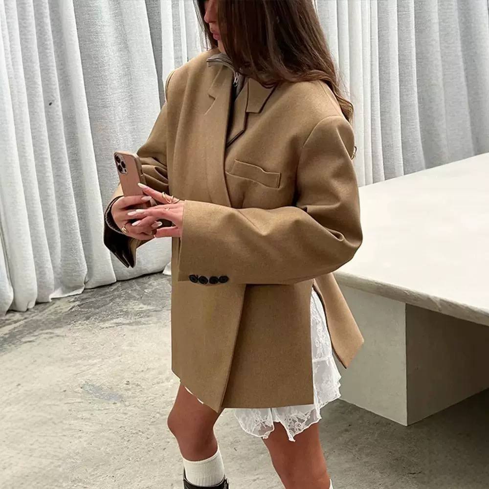 Women's Oversized Single Breasted Blazer