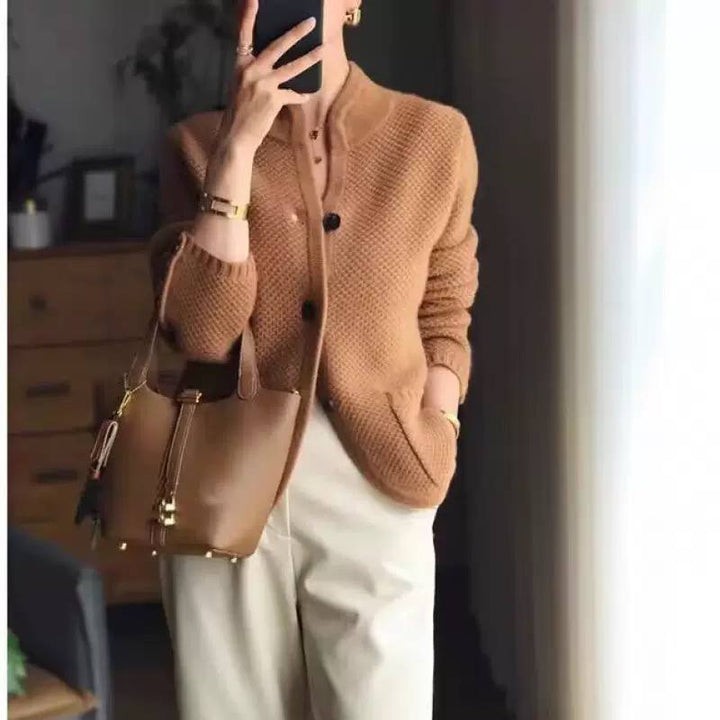 Women's Textured Button Knit Cardigan