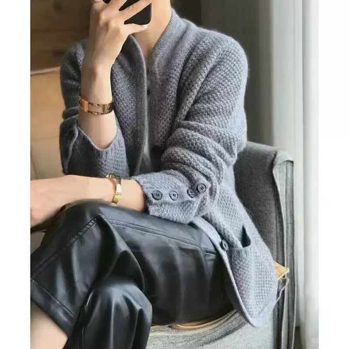 Women's Textured Button Knit Cardigan